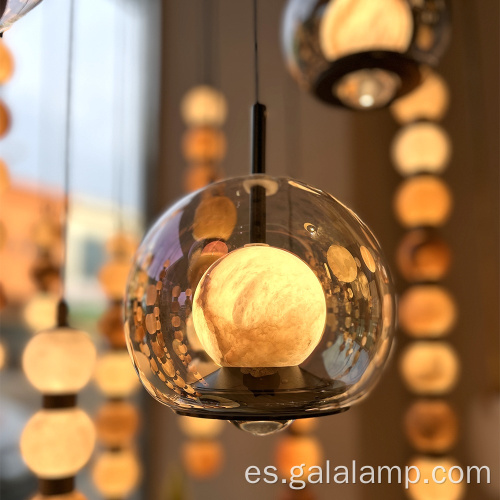 Globo LED moderno de vidrio ahumado de doble capa